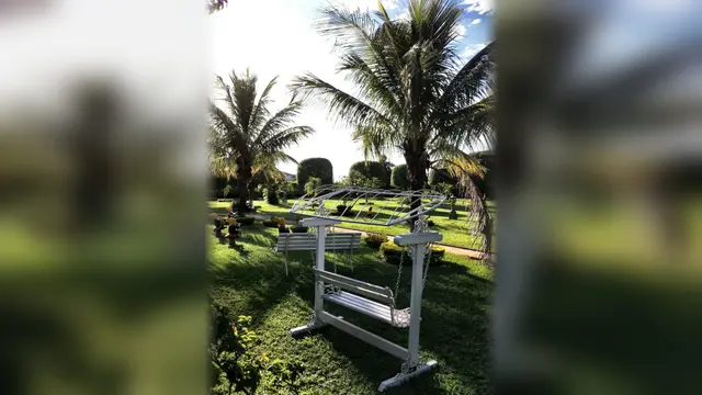 Banco no jardim de trás